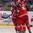OSTRAVA, CZECH REPUBLIC - MAY 11: Belarus' Yevgeni Kovyrshin #88 celebrates with Andrei Stepanov #61 and Nikolai Stasenko #5 during preliminary round action at the 2015 IIHF Ice Hockey World Championship. (Photo by Richard Wolowicz/HHOF-IIHF Images)

